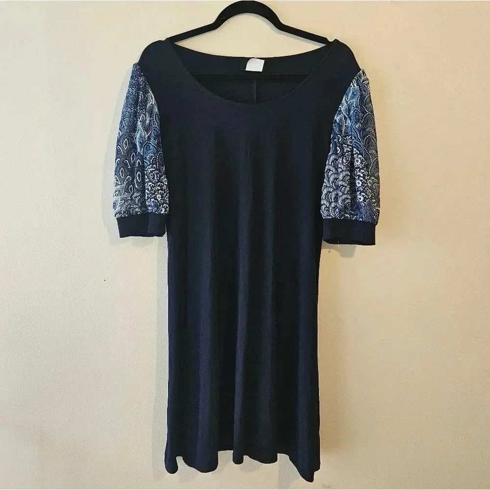 MSK Patterned Sleeve Shift Dress